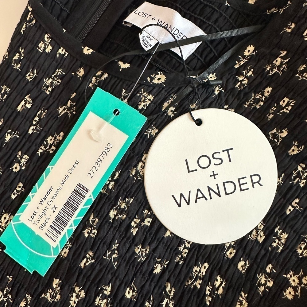 Lost & Wander TWILIGHT DREAMS MIDI
DRESS size 2X NWT black cream cottagecore - Picture 4 of 8